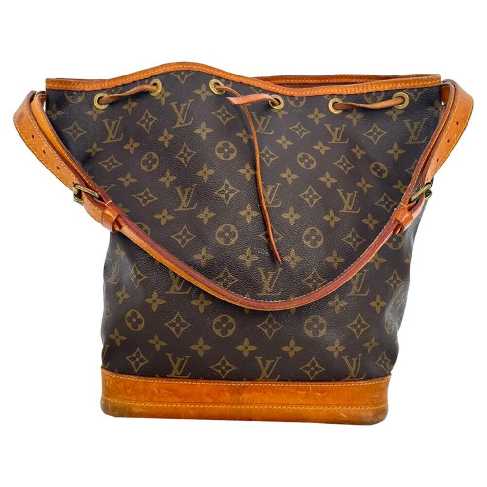 Louis Vuitton Large Noe Monogram Bucket Bag in Brown Coated Canvas